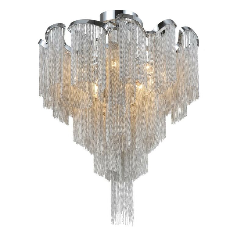 Flush Mounted Aluminum Chain Chandelier