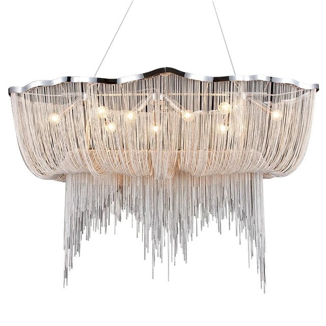 Aluminum Chain Tassel French Empire Pendant Chandelier