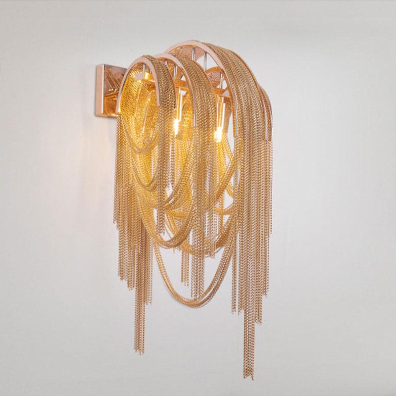 French Empire Aluminum Chain Tassel Wall Sconce