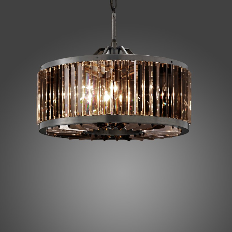 28' Welles Smoke Crystal Chandelier in Black