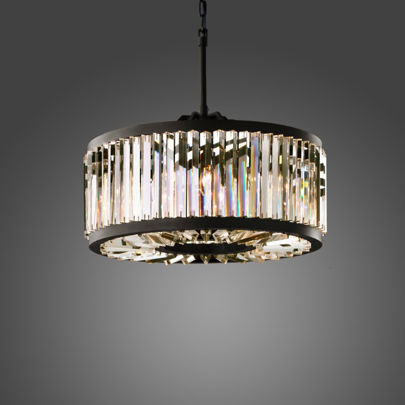 28' Welles Clear Crystal Chandelier in Black