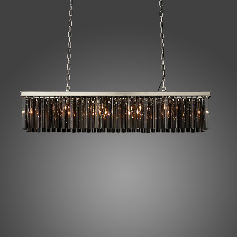 49'' Rectangle Rhys Smoke Crystal Chandelier