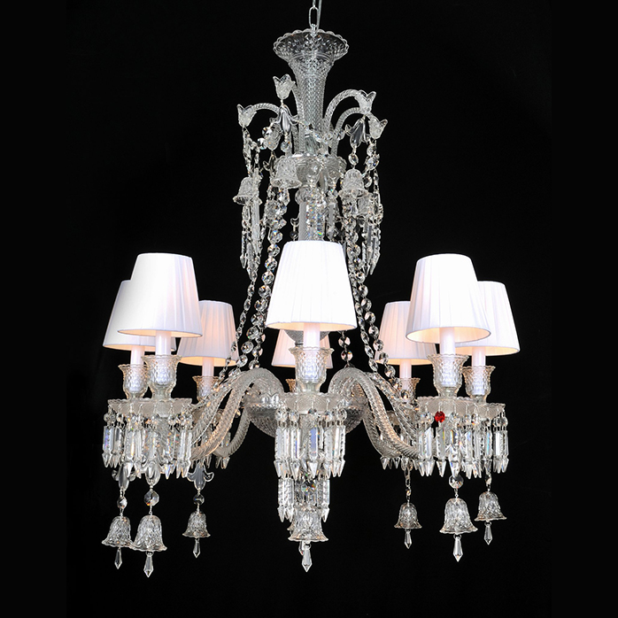 8 Lights Baccarat Crystal Lamp with Shades
