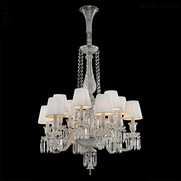 12 Lights Baccarat Crystal Lamp with Shade