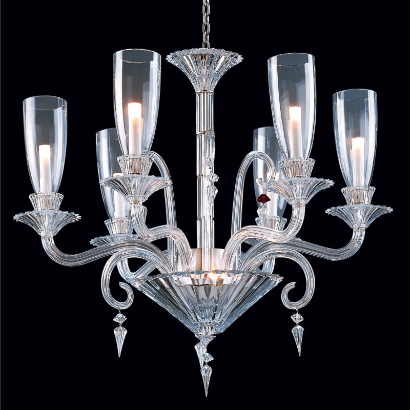 6 Lights Baccarat Chandelier with Glass Shade