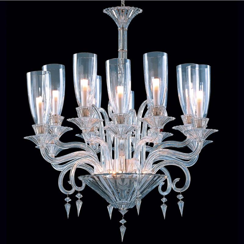 12 Lights Baccarat Chandelier with Glass Shade