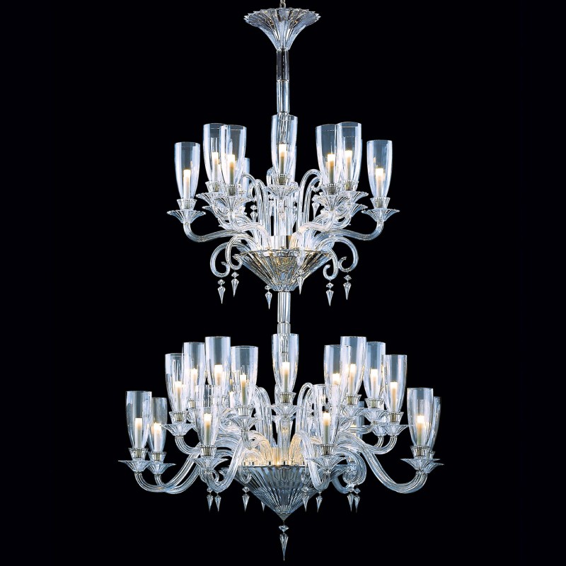 2 Layer 36 Lights Big Baccarat Lighting with Glass Shade