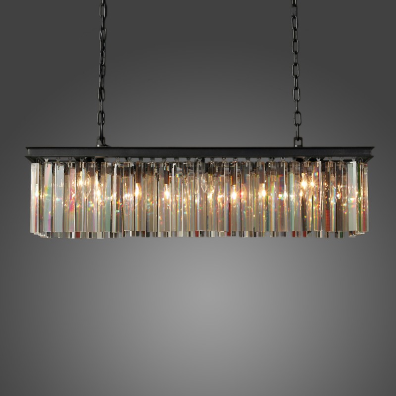 40'' Rectangle Rhys Clear Crystal Chandelier