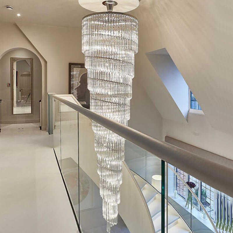 Custom Large Spiral Chandelier Modern Staircase Chandelier