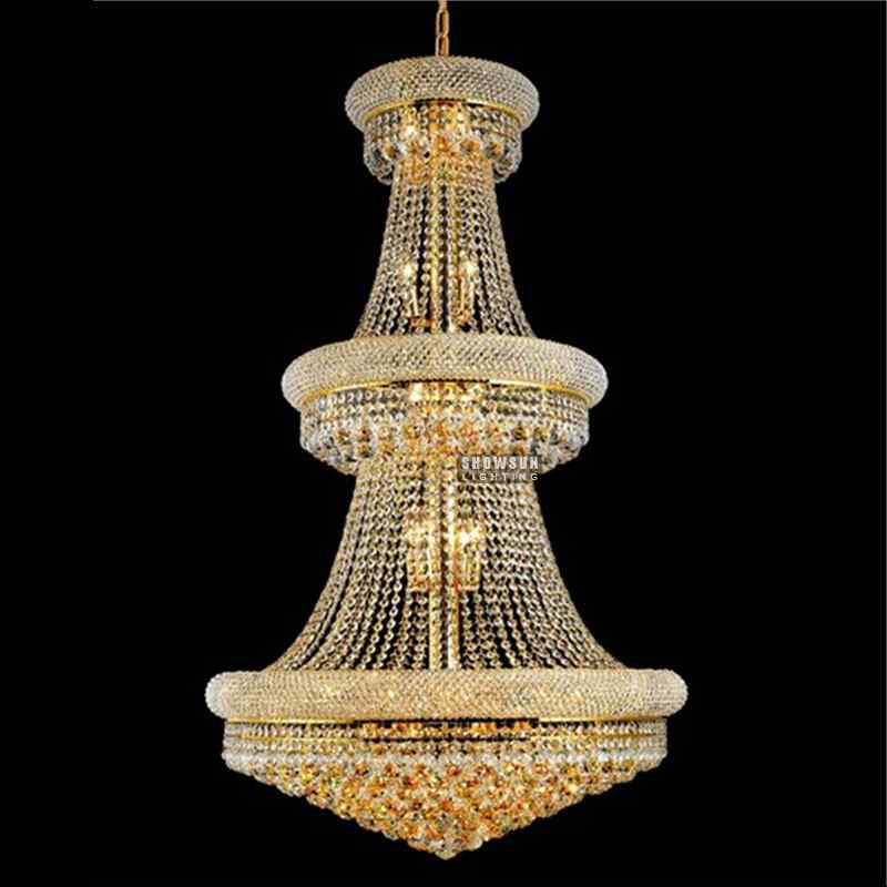 30 Inch 3 Tiers Empire Chandelier Crystal Chandelier Lighting