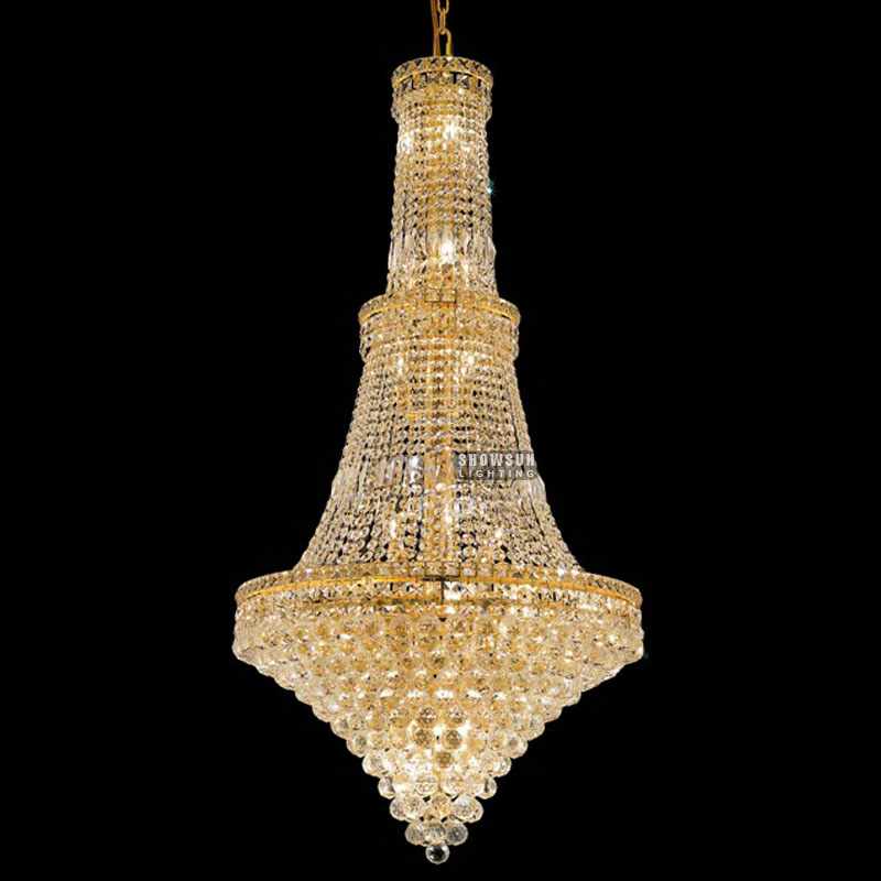 27.5” Empire Chandelier Crystal Chandelier Lighting For Lobby