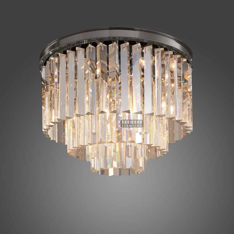  Width 55CM Restoration Chandelier Clear Odeon Crystal Ceiling Light For Bedroom