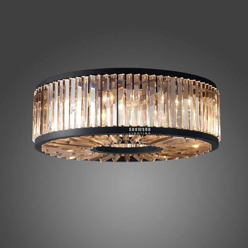 Width 90CM Restoration Chandelier Clear Odeon Crystal Ceiling Light For Bedroom