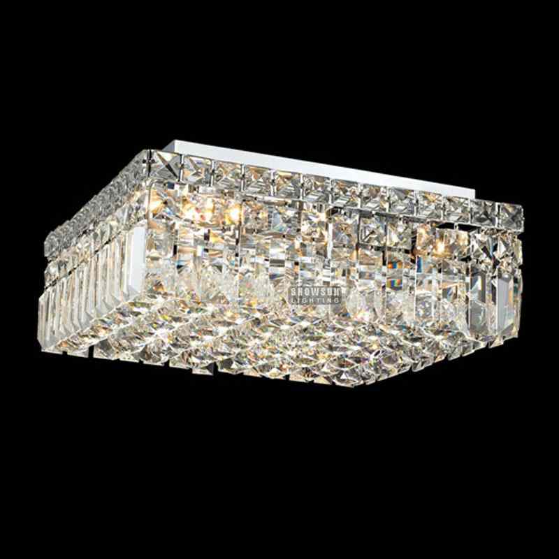 Width 40CM Rectangle Modern Crystal Ceiling Light Flush Mounted Lighting For Bedroom