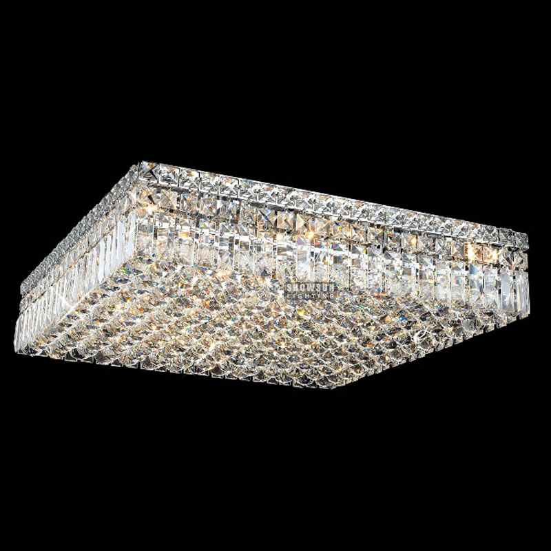 Width 60CM Rectangle Modern Crystal Ceiling Light Flush Mounted Lighting For Bedroom