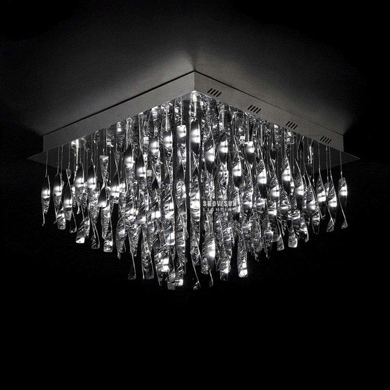 Width 70CM Modern Crystal Ceiling Light Flush Mounted Lighting For Bedroom