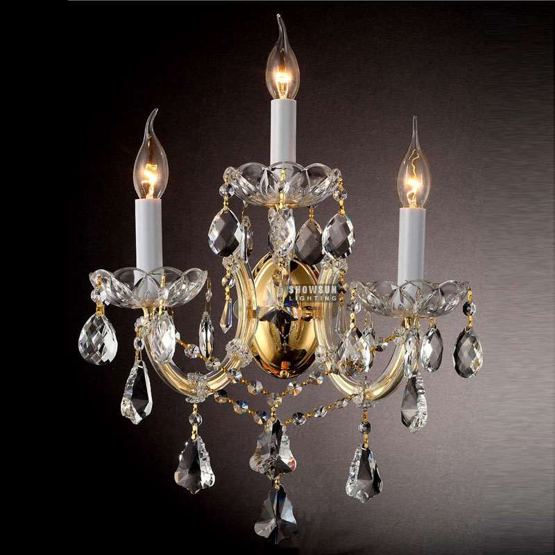 3 Lights Maria Theresa Wall Lamp K9 Crystal Wall Sconce