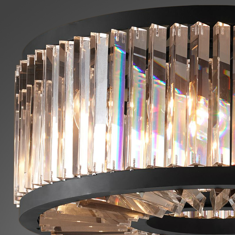 Width 71CM Restoration Chandelier Clear Odeon Crystal Ceiling Light For Bedroom