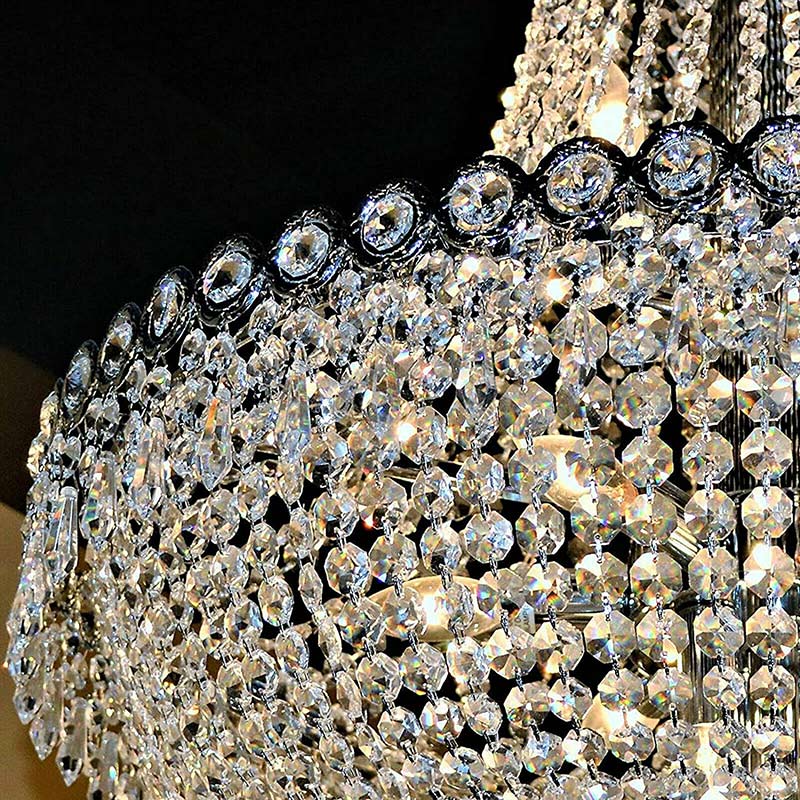24 Inch Luxury Empire Crystal Chandelier in Chrome