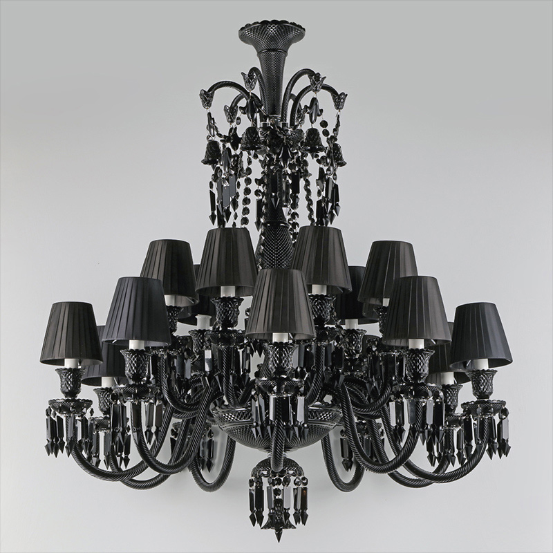 24 Lights Baccarat Black Chandelier 