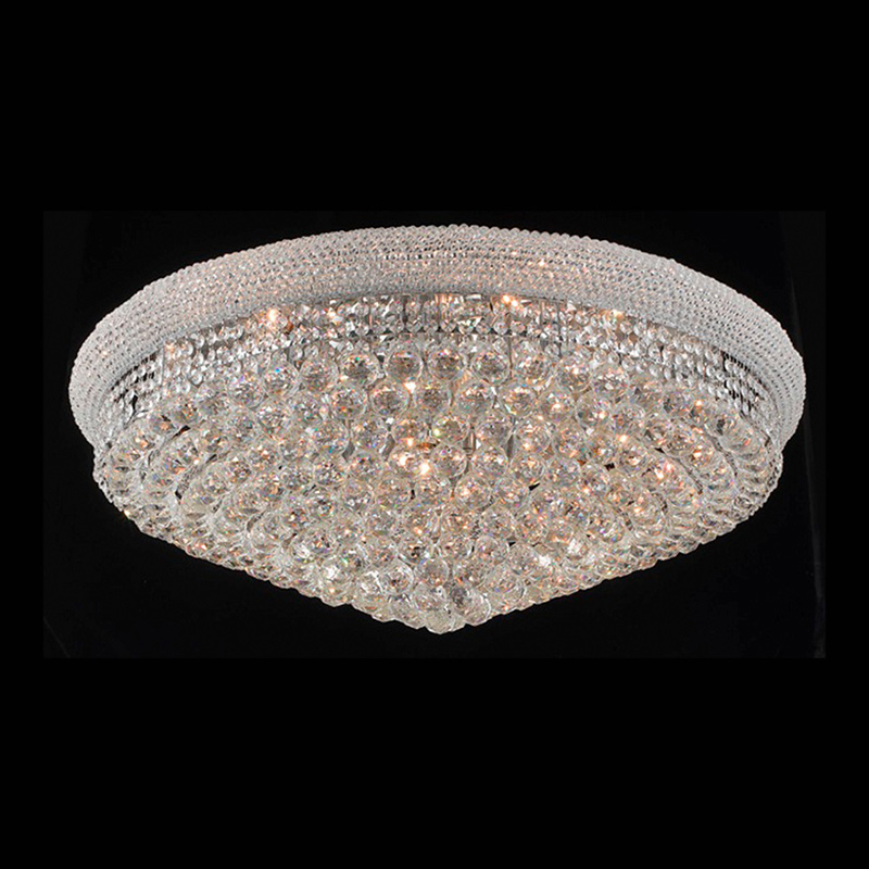  35.5 Inch French Style Empire Crystal Flush Mount in Chrome