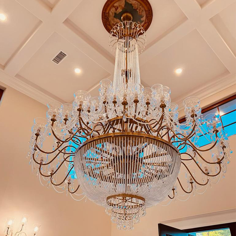 84 Inch Big Foyer Chandelier Large Crystal Chandelier for Sale