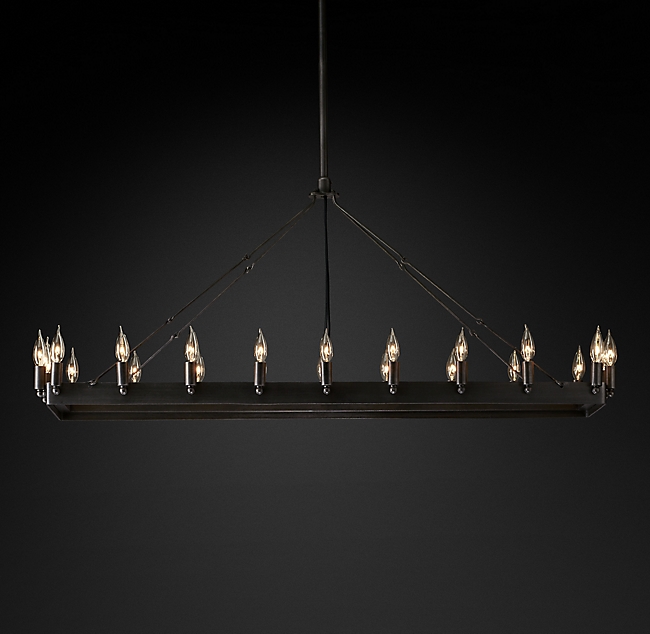 52'' Camino Vintage Rectangle Chandelier