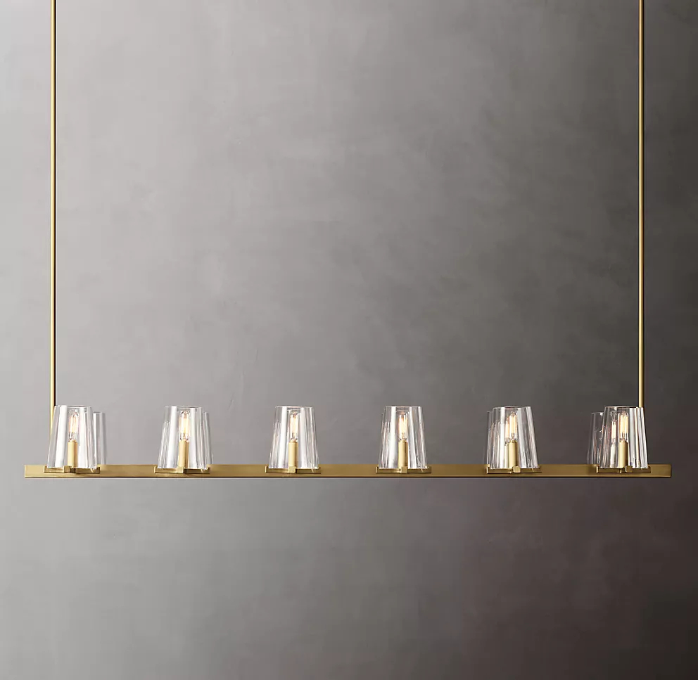 60" PAUILLAC GLASS SHADE LINEAR CHANDELIER