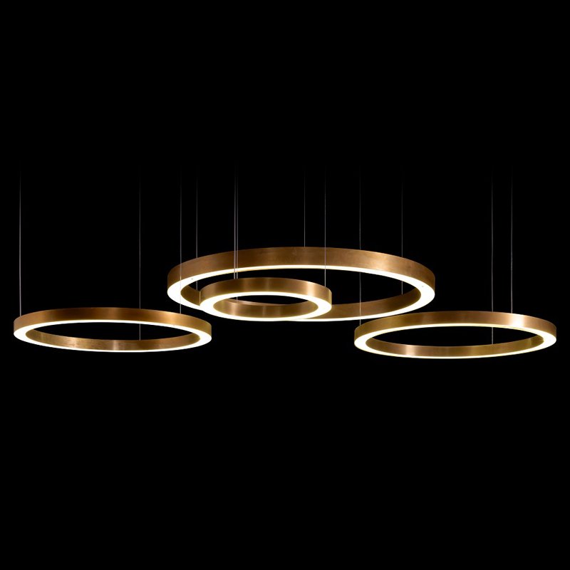 Custom Multiple Metal Ring Chandelier Modern Suspended LED Pendant Light