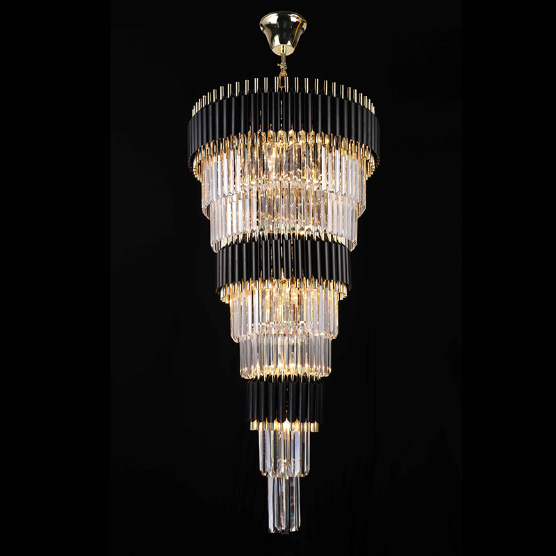 55 Inch Tall Crystal Chandelier Modern Staircase Chandelier