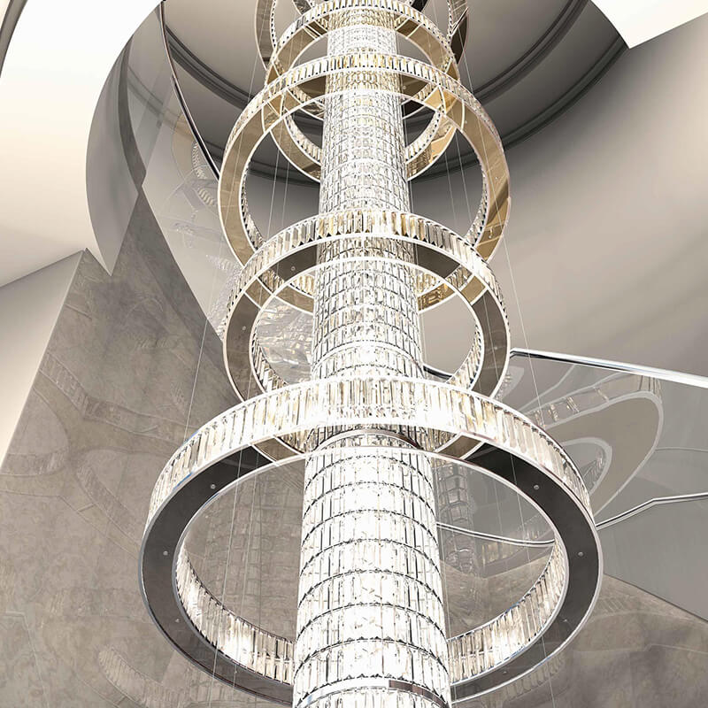 Bespoke Big Modern Crystal Chandelier Huge Chandelier for High Ceilings