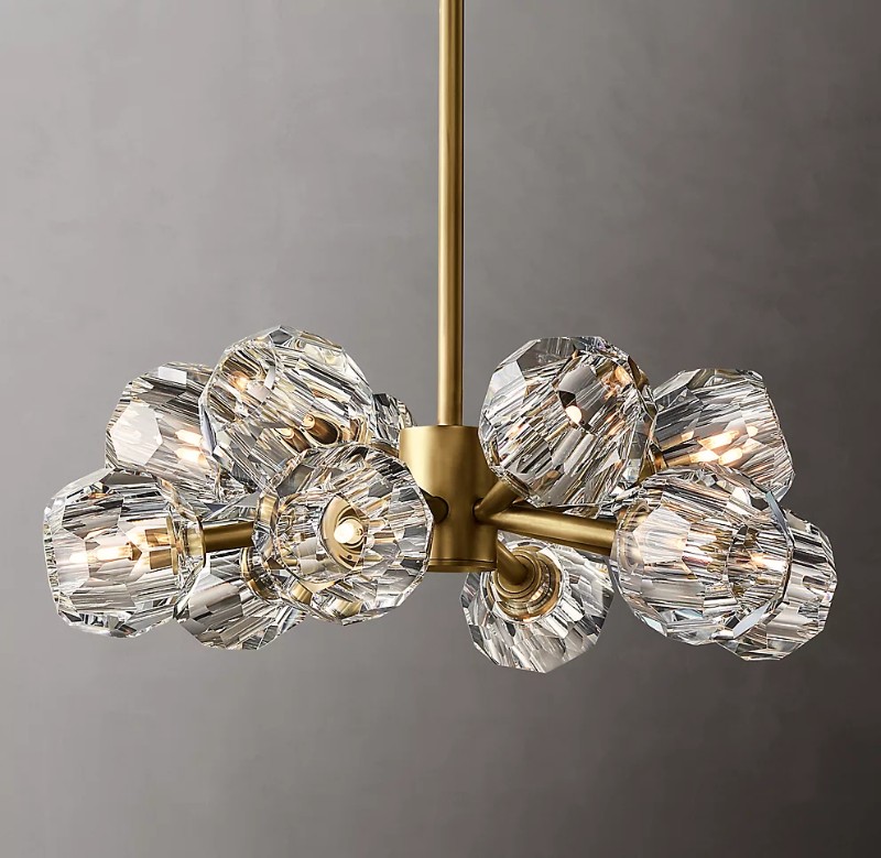 24" CLEAR CRYSTAL BALL ROUND CHANDELIER