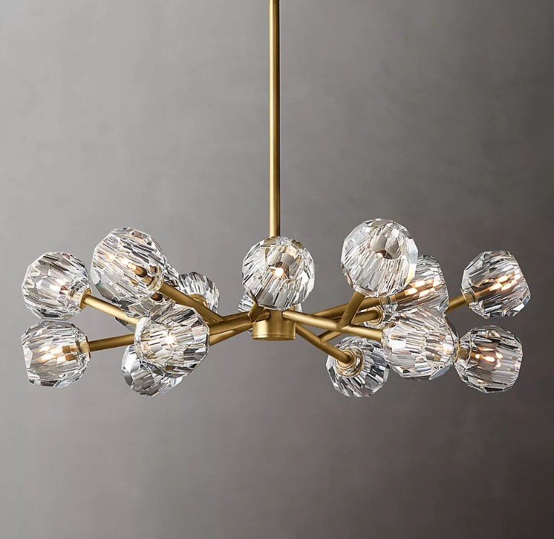 36" CLEAR CRYSTAL BALL ROUND CHANDELIER