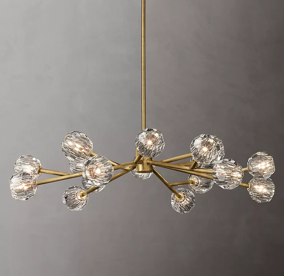 48" CLEAR CRYSTAL BALL ROUND CHANDELIER