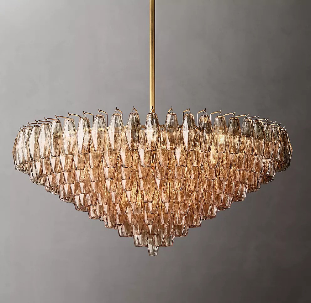 47" CHIARA SMOKE GLASS ROUND CHANDELIER