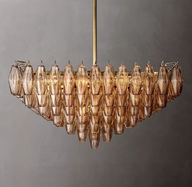 32" CHIARA SMOKE GLASS SQUARE CHANDELIER