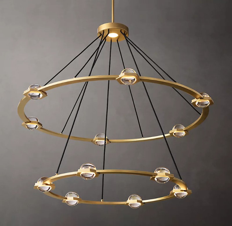 48" ECLATANT TWO-TIER ROUND CRYSTAL CHANDELIER