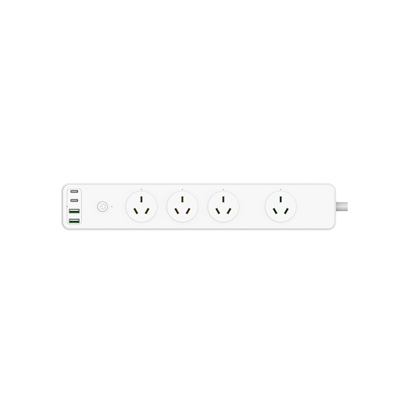 Tuya Smart Power Strip, 16A, 4 sockets, 2USB+2Type-C, Overload Surge Protection