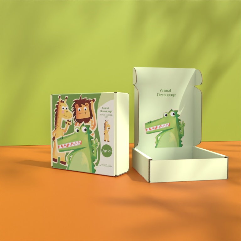 Double-sided printing Paper cut toy mailer boxes
