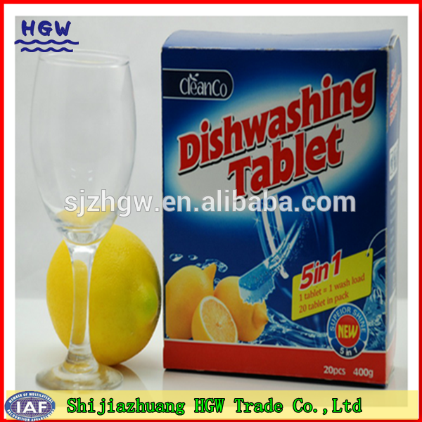 Dishwashing tablets packing in box
