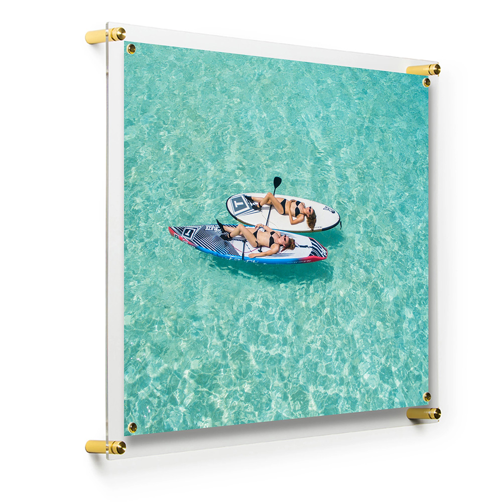 16x20 Art Frame 19 x 23 inch Poster Floating Acrylic Wall Frame with Gold Screws