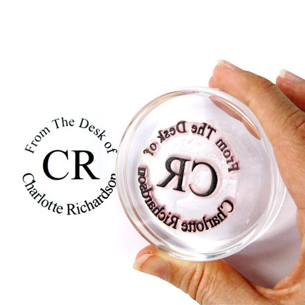 Round Plexiglass Paperweight Clear Acrylic Mounting Stamp Block