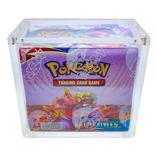 Acrylic  Display Box For Pokemon Evolutions  Booster Card Packs Display Case Box With Magnetic lid
