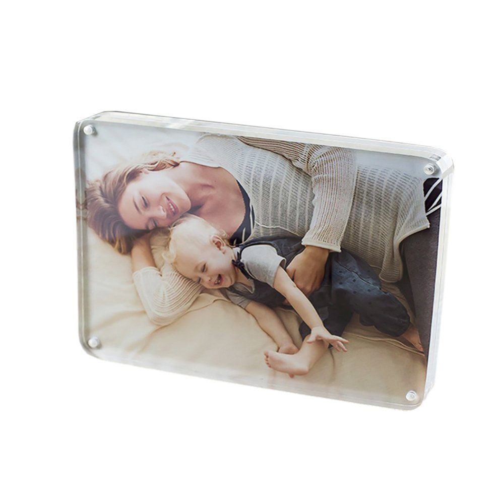 Desktop 6x4 Inch Acrylic Photo Frame Family Picture Round Corner Acrylic Magnetic Picture Frame