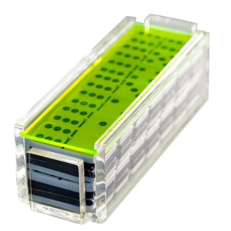 Various Color Display Case Plexiglass Dominoes Set Neon Acrylic Case