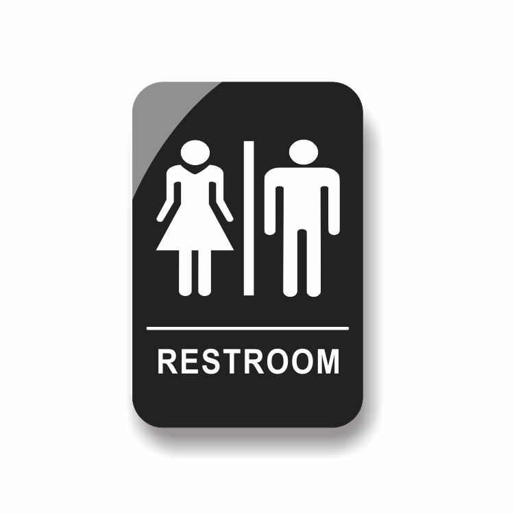 Factory Custom Acrylic Hotel Bathroom Door Sign Toilet Sign Plate Board Men&#39;s Restroom Sign