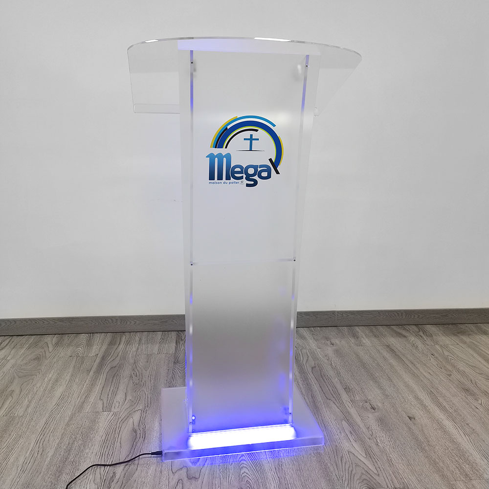 Eco-Friendly Conference Lectern Podium Clear Acrylic Lectern With LED light