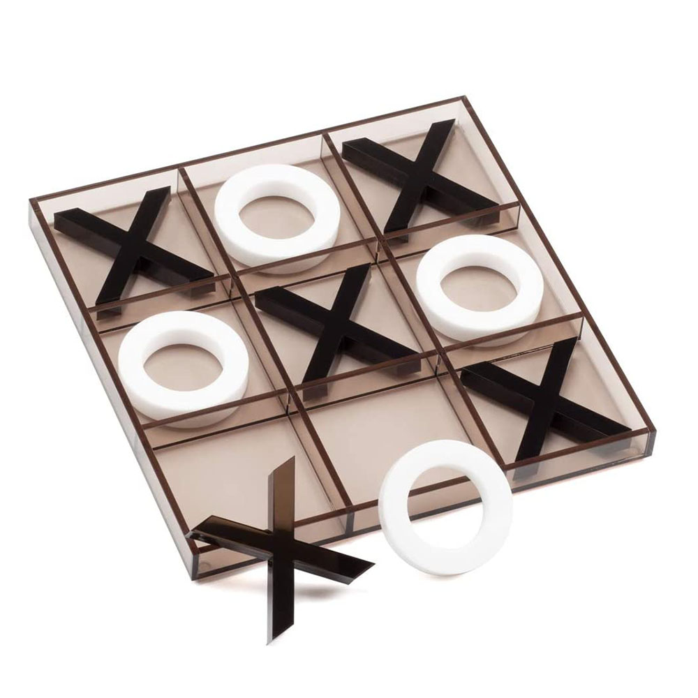 12'' Acrylic Tic Tac Toe Game Set Classic Family Plexiglass Travel Board Game For Kids and Adults