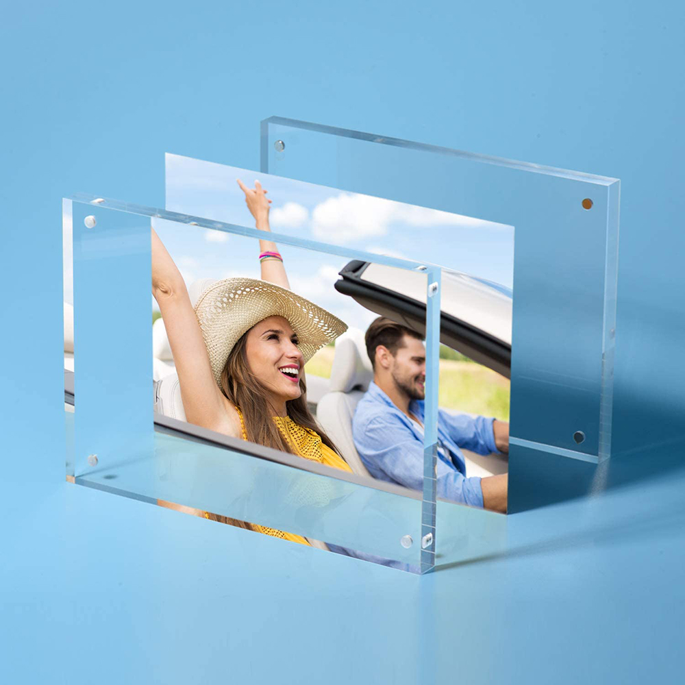 Free Standing Acrylic Magnetic Frame Plexiglass Memories Photo Display