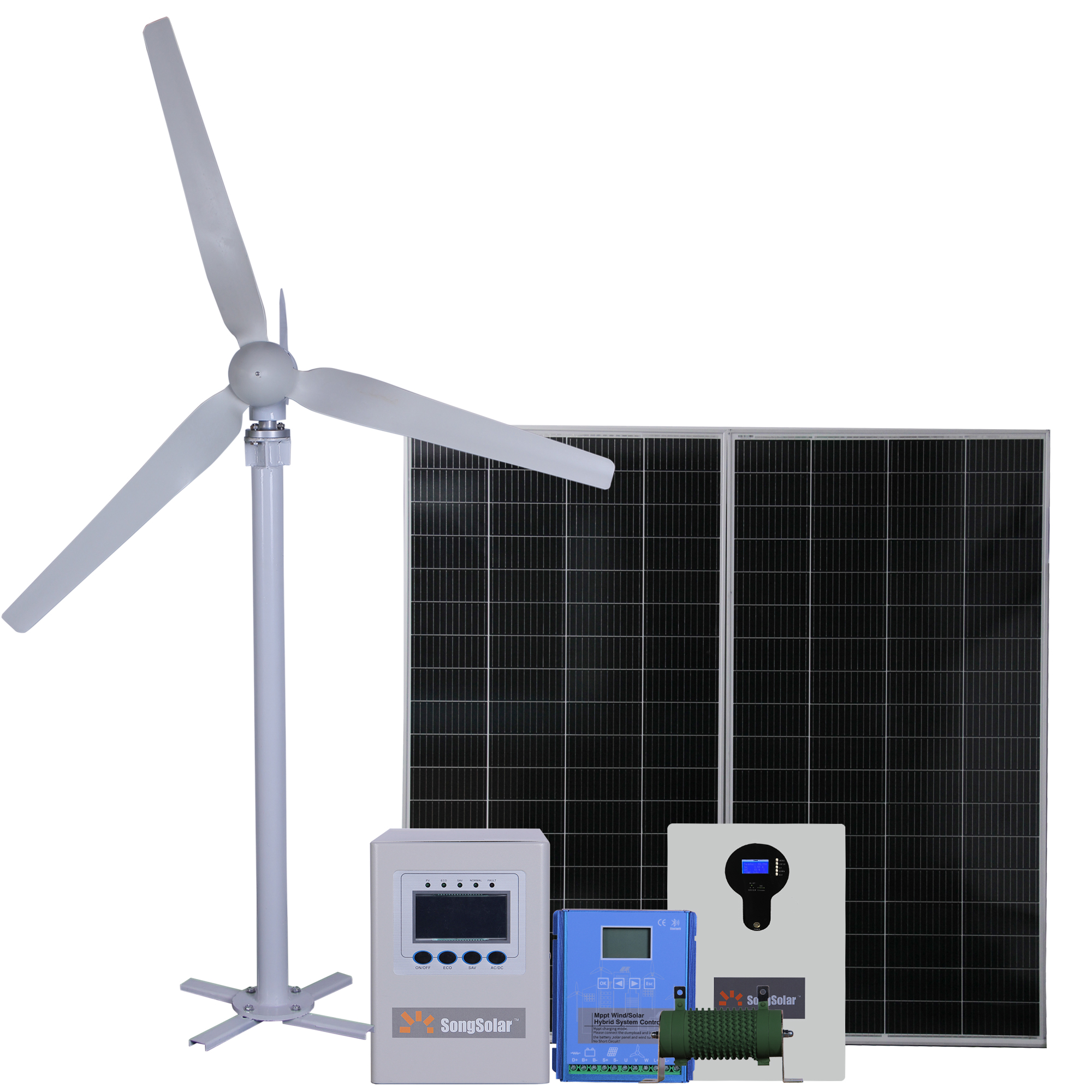 Horizontal Energy System Wind Turbine Generator & Solar Panels Hybrid Off/ON Grid System With Power Storage